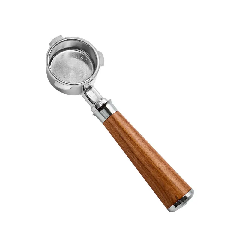 Stainless Steel Coffee Modification Accessories Solid Wood Handle for Dongling Three Ears Bottomless Handle 51mm