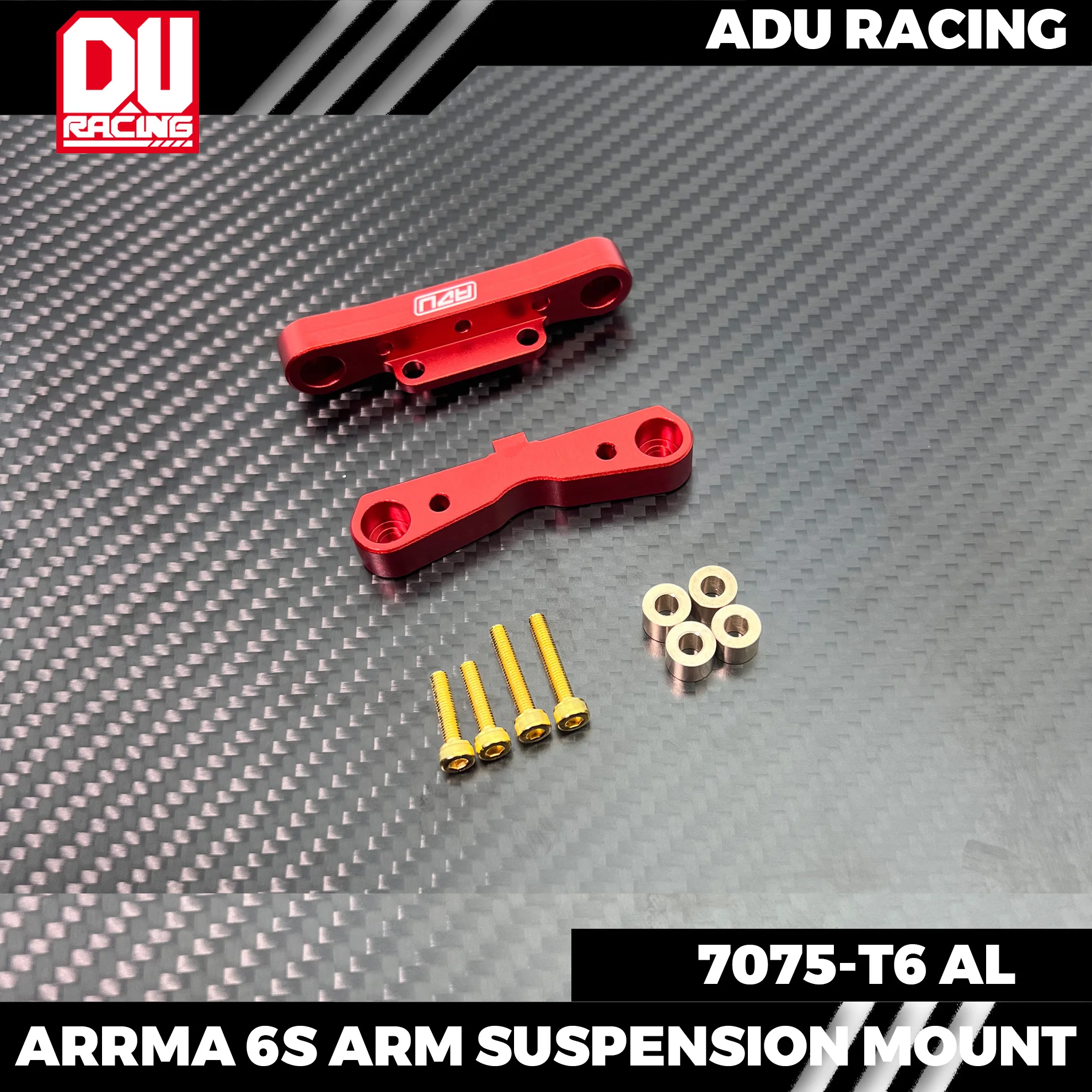 ADU RACING REAR SUSPENSION MOUNT CNC 7075-T6 ALUMINUM FOR ARRMA 6S 1/8 AND 1/7 V6