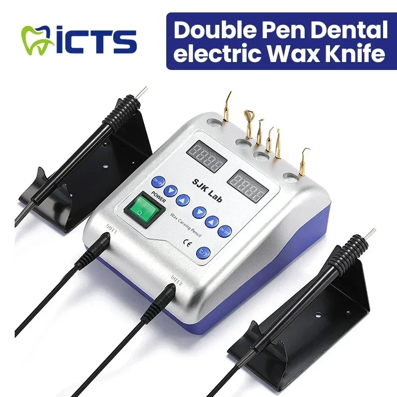 

Dental Electric Wax Carving Pen - Lab Equipment for Carving and Molding Wax Patterns, Contain 6 Wax Tips+2 Pens Dentist Tools