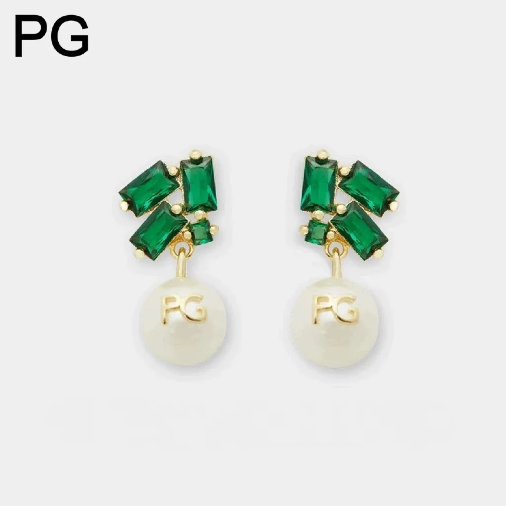 pg-pearl-drop-earrings-emerald-zircon-gold-plated-trendy-fashion-jewelry-for-women-daily-party-styling-accessory