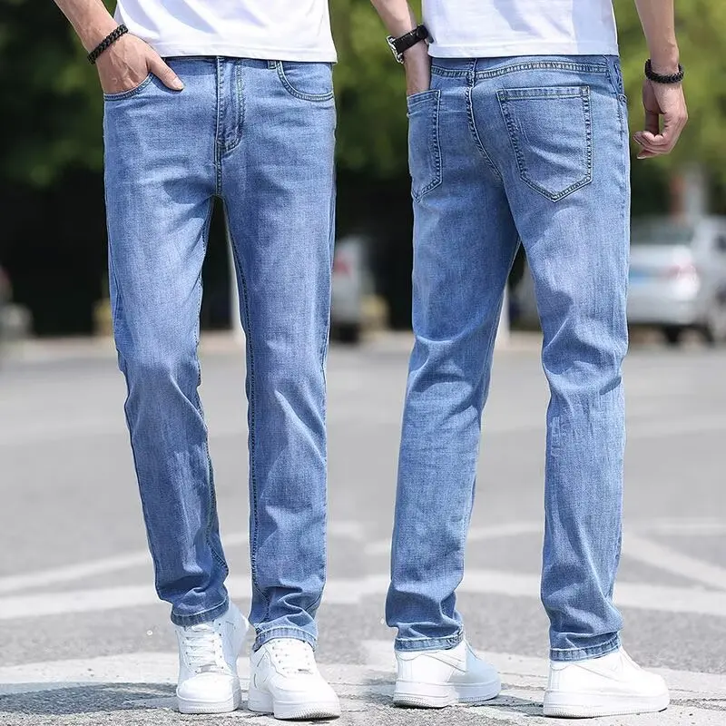 Men's Jeans Men's Thin Summer New Retro Loose Straight Casual Simple Long Pants Men