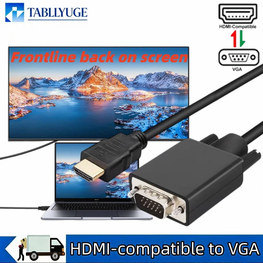 HDMI to VGA Adapter Compatible 1080P HD TV Male to VGA Male Converter Suitable for Computers Monitors  Projectors PS3 Xbox360