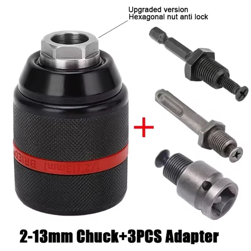 

Classy-1/2-20UNF 13Mm Keyless Drill Chuck Hex Shank/SDS/Socket Square Female Adaptor Hardware Tool Professional