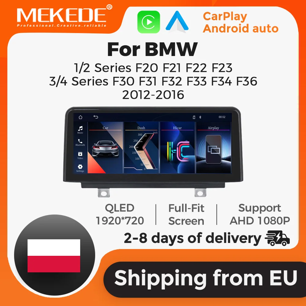 MEKEDE 10.25" Ekran z systemem Linux Bezprzewodowy CarPlay Android Auto Radio Samochodowe do BMW Serii 1 2 3 4 F20 F21 F22 F30 F31 F32 F33 F34 NBT Odtwarzacz Multimedialny Video GPS 2Din Autoradio