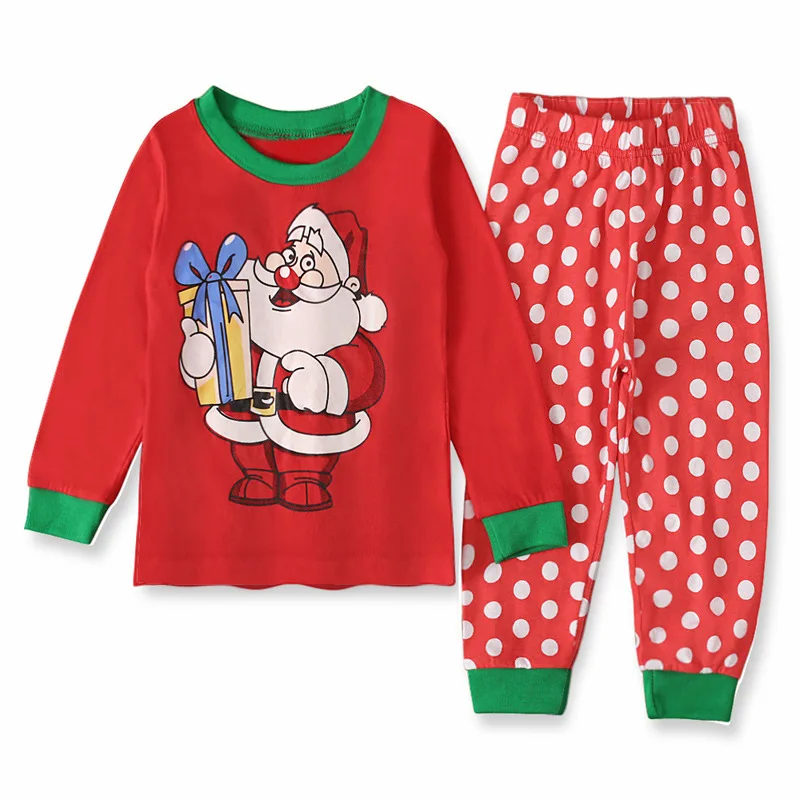 

2-7Y Kid Girl Clothes Christmas Cartoon Santa Claus Print Red Tops+Pant 2Pcs Set Baby Tracksuit Infant Outfit Girl Suit A694