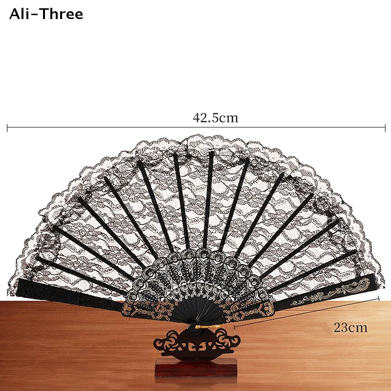 

1Pcs Vintage Style Lace Folding Fan Chinese Japanese Pattern Art Craft Gift Decor