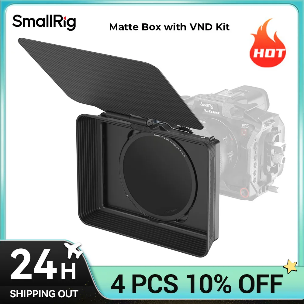 SmallRig Matte Box with Adjustable Clamp and VND Kit 67-82mm Ajustable Clamp Design Universal Matte Box CPL VND Dual-Filter 4411