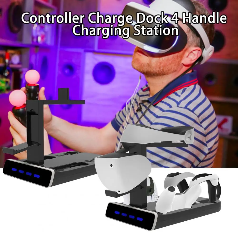 

Controller Charging Stand Convenient Simple Operation Safe 4 Base Wireless Game Controller Charging Dock for PS 5/for PS VR2