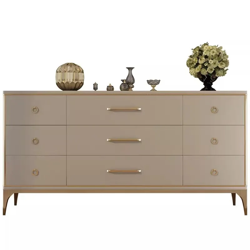 

Baimao American light luxury nine-chest cabinet simple modern bedroom TV cabinet living room solid wood dining side