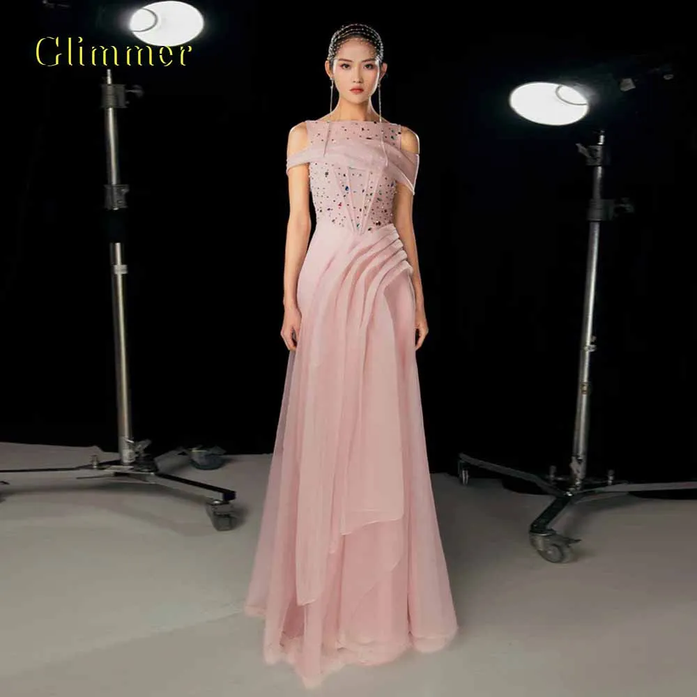 بصيص أنيق ألف خط فساتين المشاهير مع أحجار الراين الطية س الرقبة فستان عيد ميلاد فاخر Vestidos De Fiesta مخصص #1