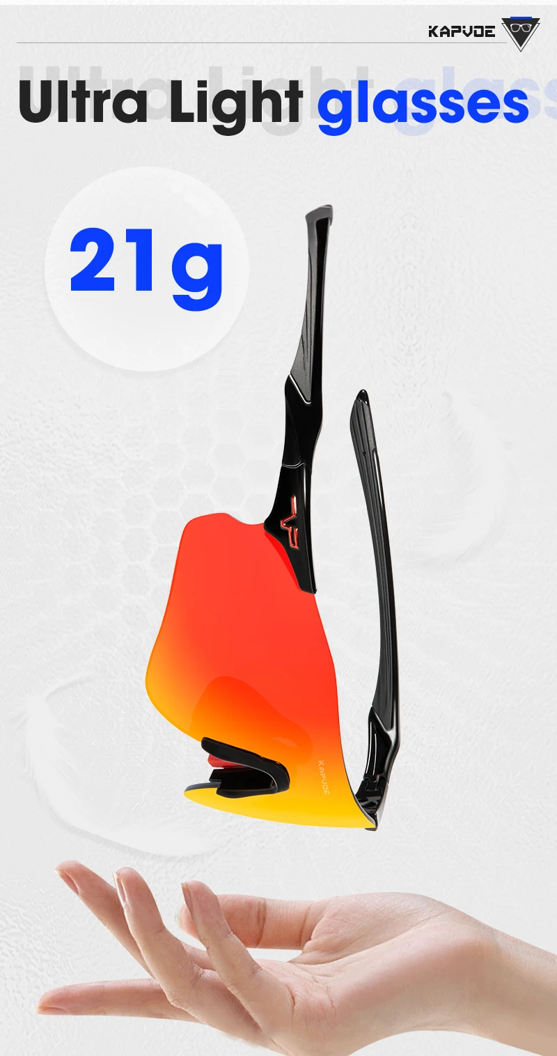 Kapvoe Leichtgewichtige Photochrome Laufsonnenbrille Sportbrille für Männer Marathon-Radbrille Mountainbike-Brille Eyewear – Detail 9