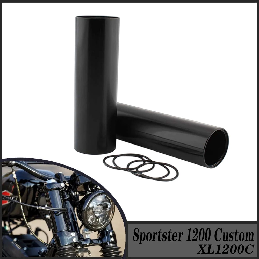 FOR HARLEY DAVIDSON Sportster 1200 Custom XL1200C 2011-2017 Motorcycle Front Fork Protection Sleeve Aluminum Alloy Black Dustpro