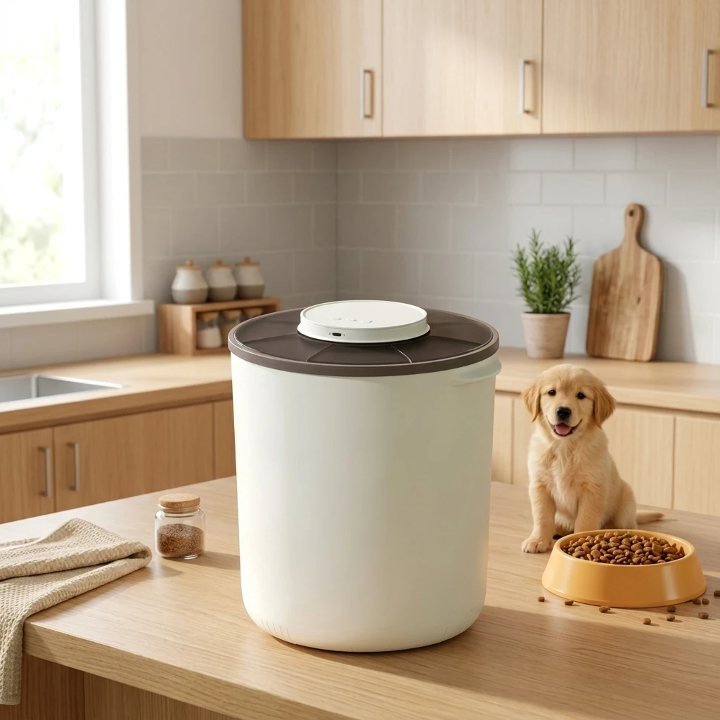 Intelligent Charge Vacuum Sealed Waterproof 13L Large Capacity Plastic Storage Container for Puppy Pet Food Moisture Resistant