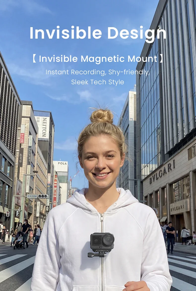 aMagisn Unsichtbare Magnetische Nackenhalterung, POV Nackenhalterung für Gopro / DJI Pocket 4 / Insta360 Ace, Luna Ultra Zubehör – Detail 4