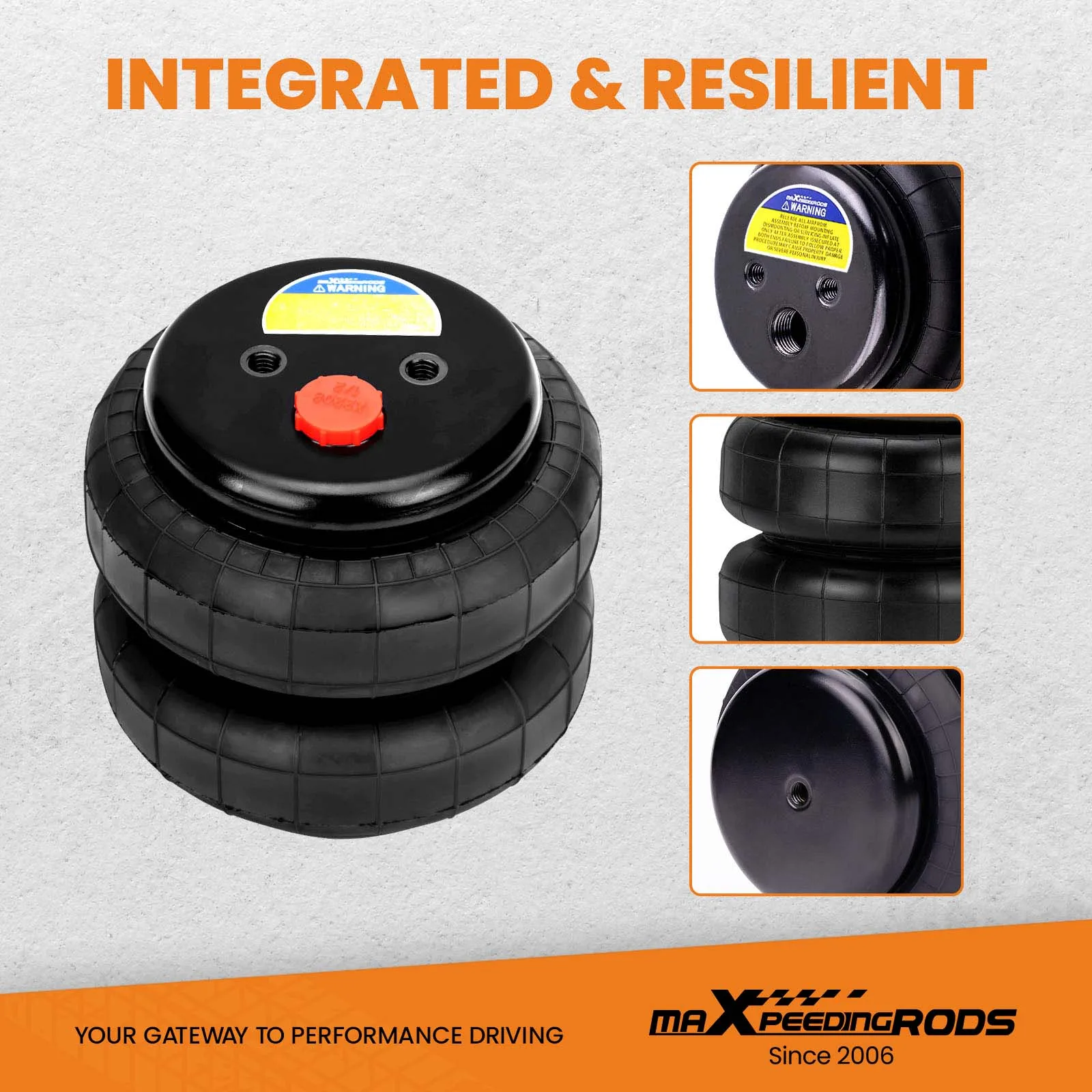 2 bolsas universales para suspensión neumática, par estándar de 2500 lb, 1/2 "npt, puerto único para Ford F150