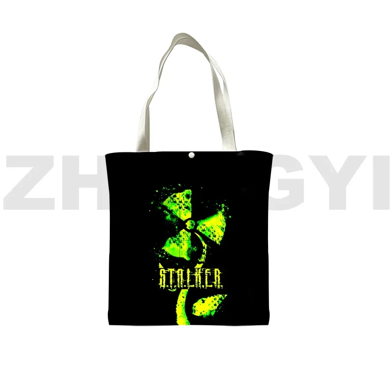 Shooting Game Stalker 2 Reusable Shopping Bag Boys S.T.A.L.K.E.R. 2 Heart of Shadow Canvas Tote Bag 3D Fashion Handbag for Women