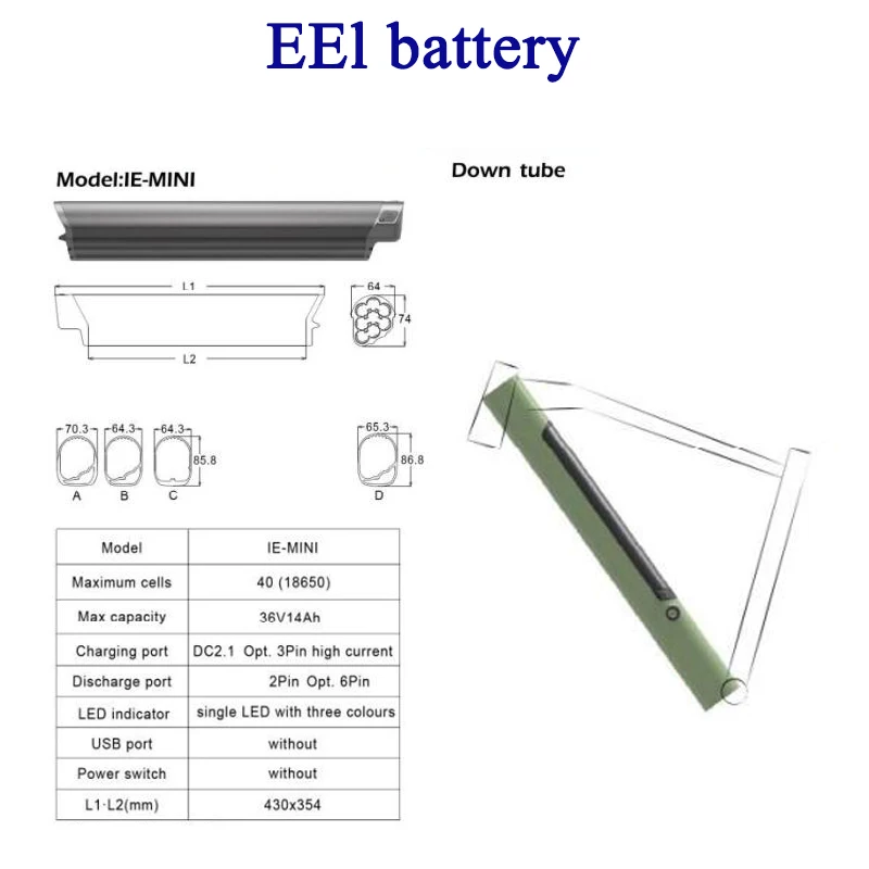 36v 48v reention EEL mini Pro ukryty akumulator 14ah 17.5ah odpowiedni do ebike BagiBike B26 Aventon Pace 500 Himo C20