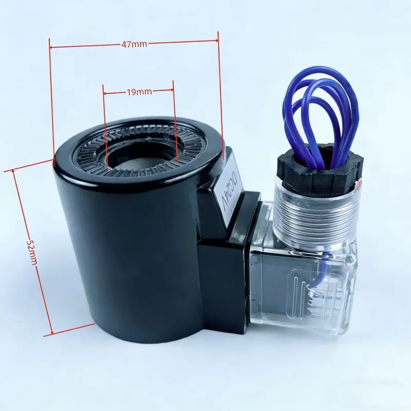 DSG-02 Copper Hydraulic Electromagnetic Valve Coil Inner Hole 19mm/20mm, Height 52mm, AC220V, DC24V, DC12V