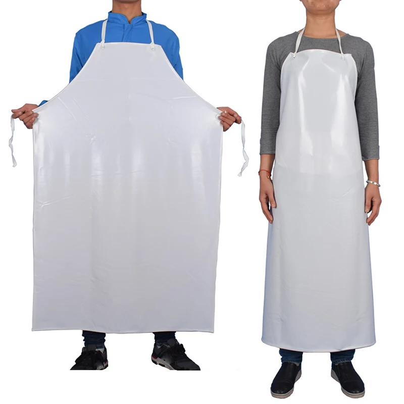 1Pcs thickened white apron restaurant barbecue waterproof and oil-proof PVC apron men and women kitchen baking cooking apron