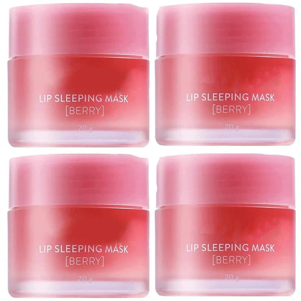 

4PCS Lip Mask Lips Care Fashion Korea Fade Lip Lines Lipstick Moisturizing Repairing Lipstick Balm Pink Lips Whitening Cream 20g