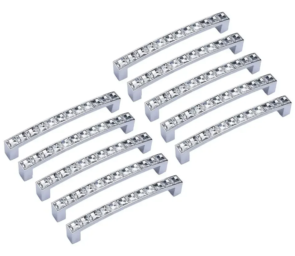 1Pack Solid Crystal Bar Furniture Handle Crystal Rhinestone Cabinet Handle Pull Kitchen Cabinet Cupboard Drawer Handle