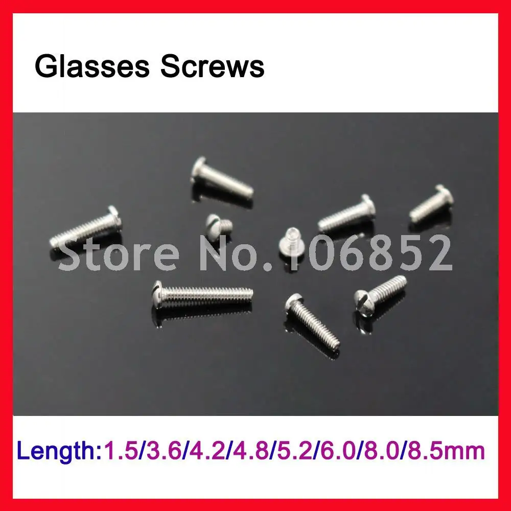 200 sztuk Rozmiar 2,5x1,4x1,5-8,5mm Okulary Okulary Śruby zawiasów Głowica szczelinowa