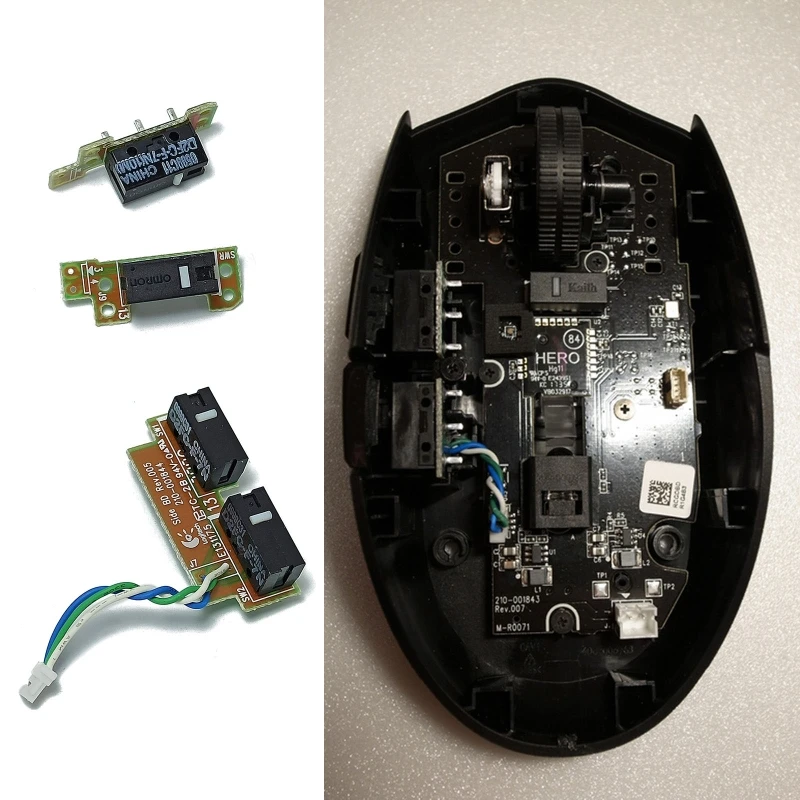 Logitech g304 g305マウス用の小型ボタンボード,左/右ボタン付きのマイクロモーションマザーボードの修理,2個