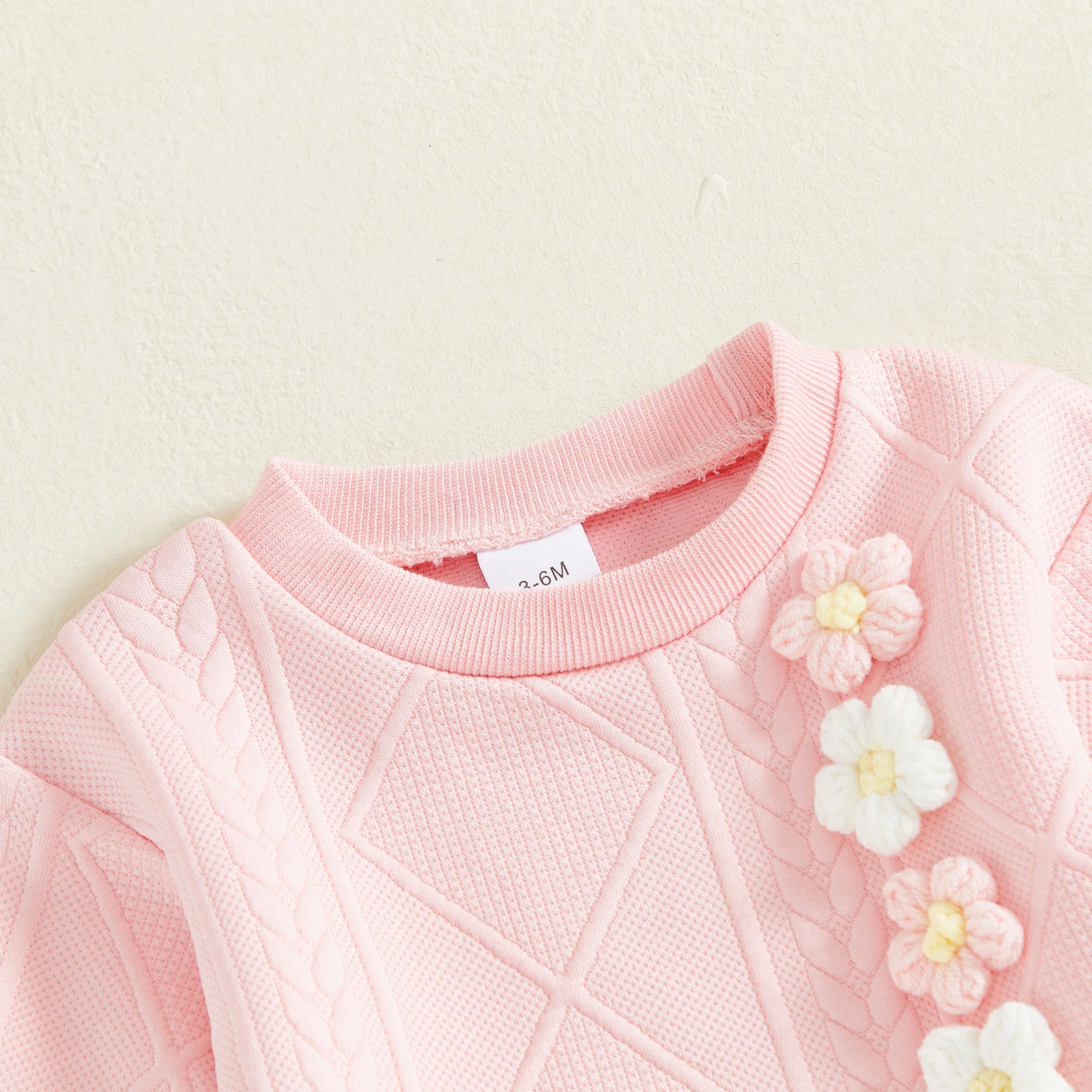 0-5Y طفلة 2 قطعة ملابس الخريف الربيع طويلة الأكمام ثلاثية الأبعاد زهرة سبليت القمم فستان أطفال مع سروال داخلي سويتي الفتيات الملابس مجموعة #5