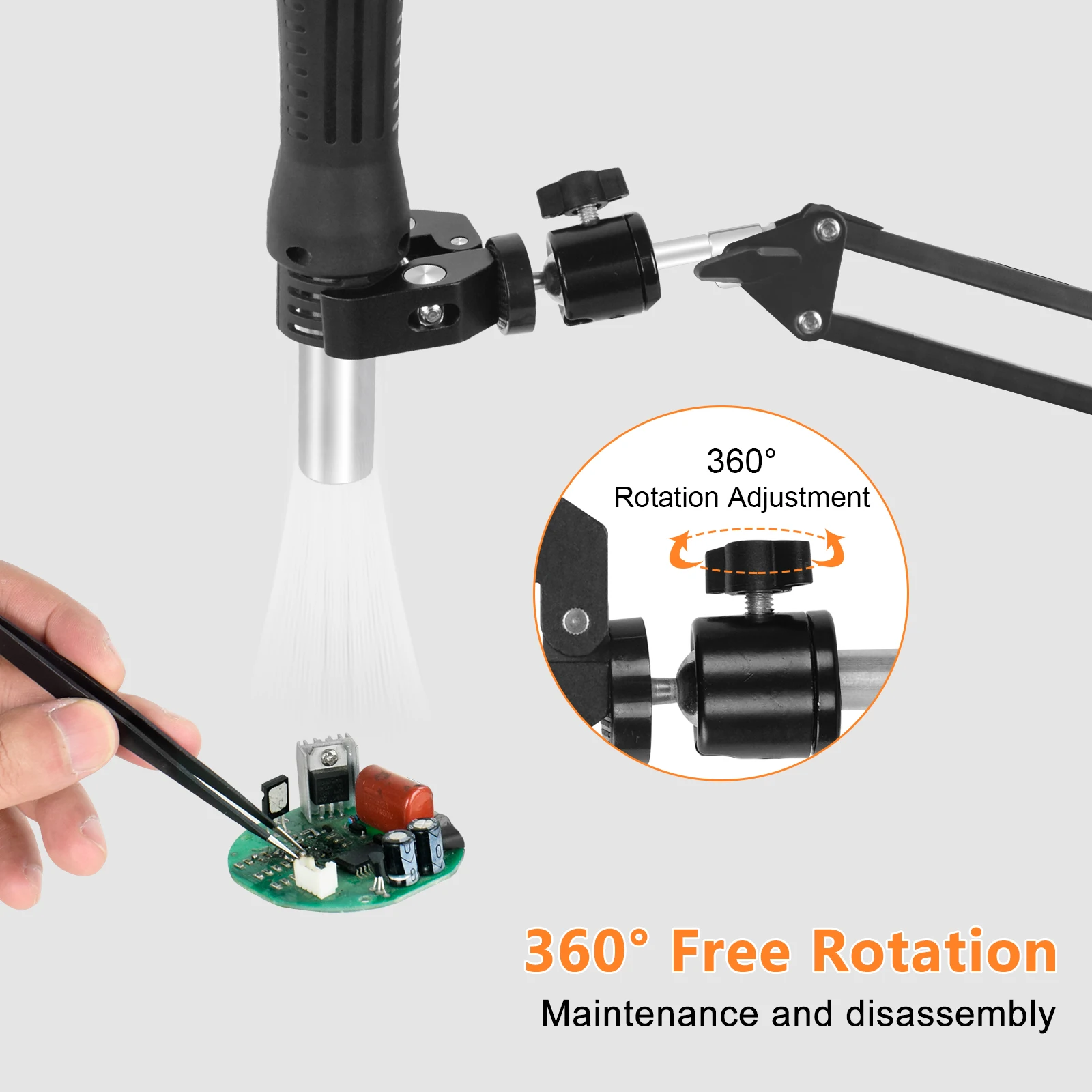 NEWACALOX Soldering Third Hand Tool Adjustable Heat Gun Frame PCB Holder Welding Helping Hands for Desoldering Assistant Repair