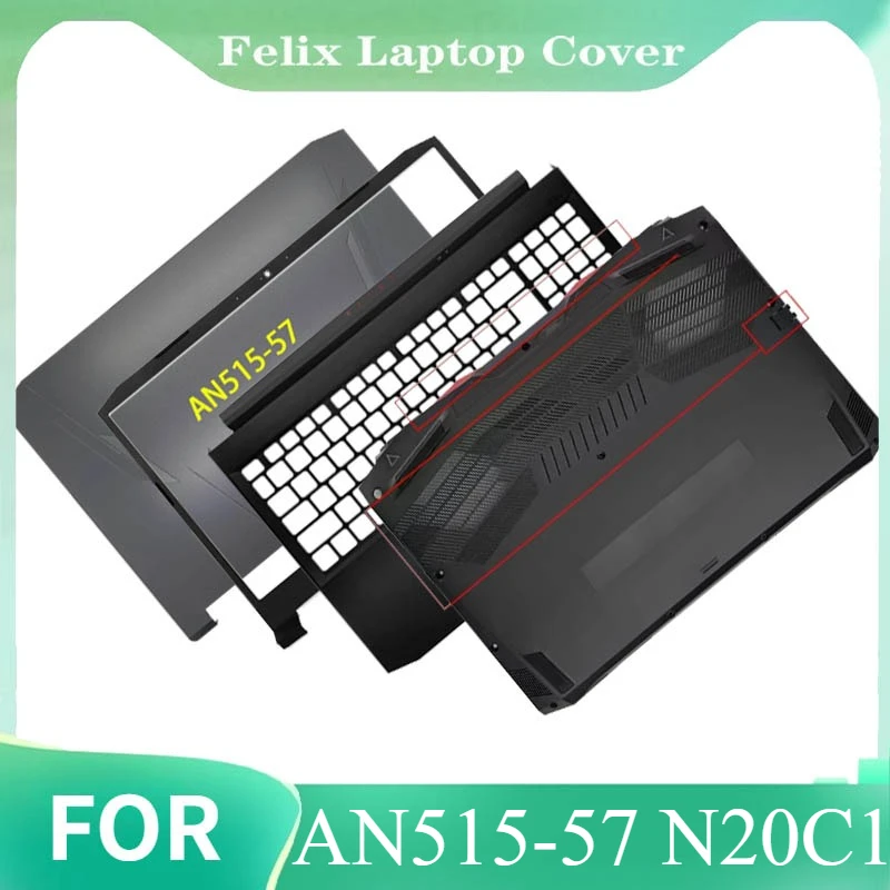 

New Notebook LCD Screen Back Top Cover Front Bezel Palmrest Upper Lower For AN515-57 N20C1 Bottom Case Hinges Complete Cover