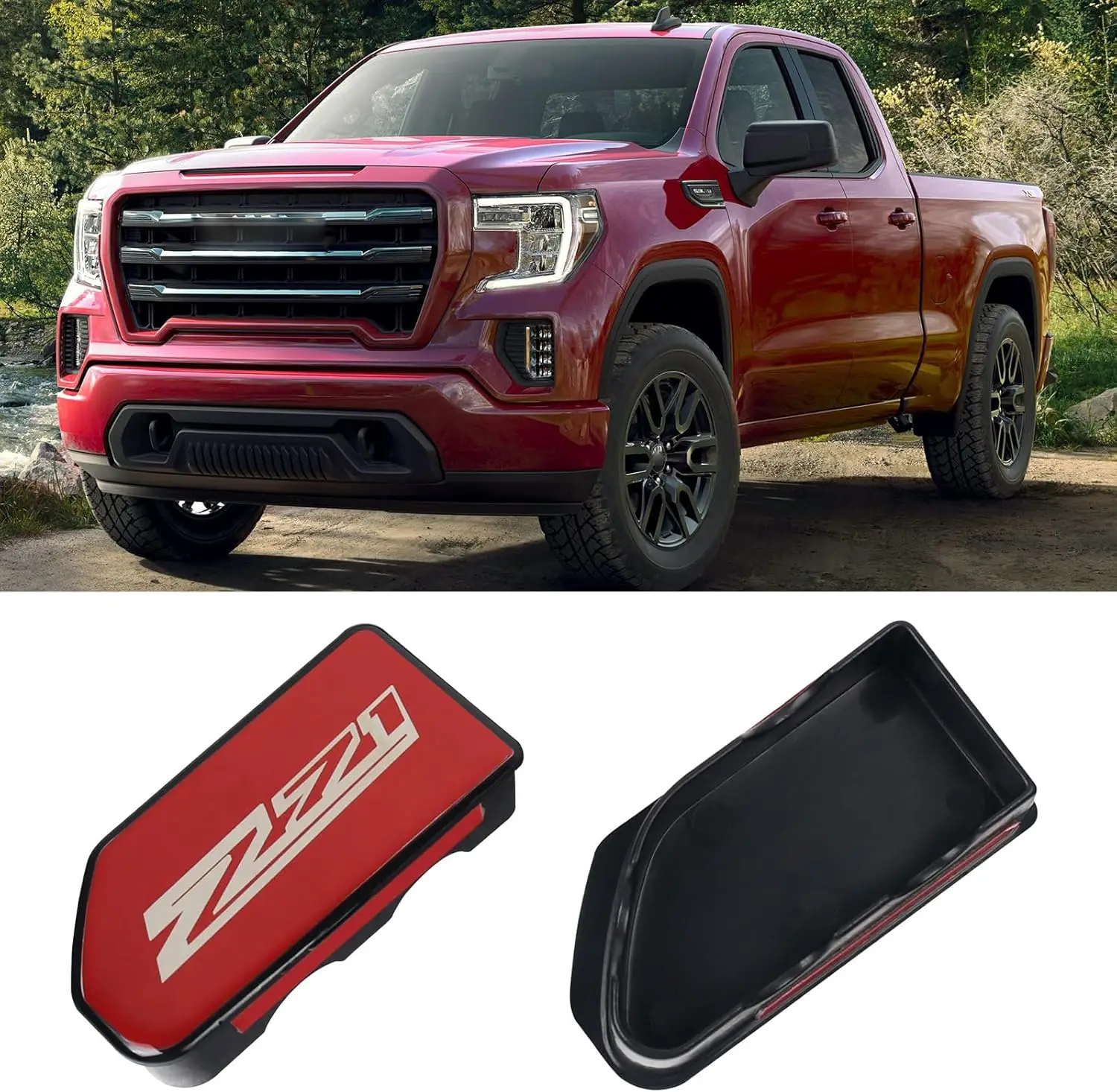 ABS + Dri-Glue materialPickup Trunk Bed Rail Stake Pocket Cover Hole Cap Plug For GMC Sierra 1500 Chevy Silverado 1500 2019-2025