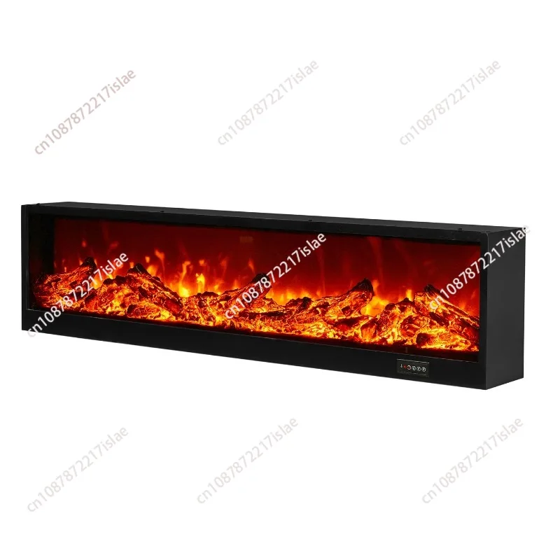 Embedded Electric Fireplace Insert Core with Simulated Flame Decorative Heating Unit for Home Indoor Use
