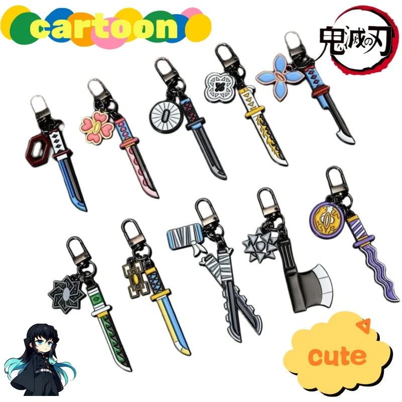 

Demon Slayer Creative Cartoon Metal Keychain, Anime Peripheral 7cm Backpack Pendant, Holiday Gift for Friends Wholesale