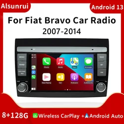 4G Carplay 2 Din Android 13 Car Radio For Fiat/Bravo 2007 2008 2009 20102011 2012 Multimedia GPS Navigation Stereo Head Unit DSP