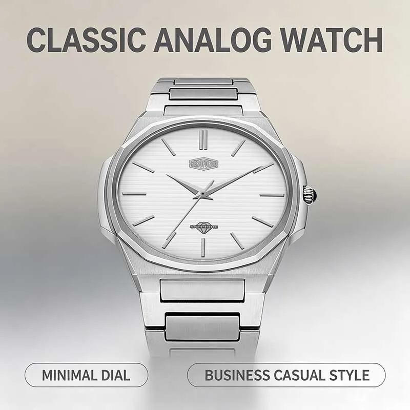 HEROFORCE Brand Watch Luxury Men Watches 8MM Thick Simple Waterproof Watch Men Stainless Steel Quartz Business Male Clock Reloj