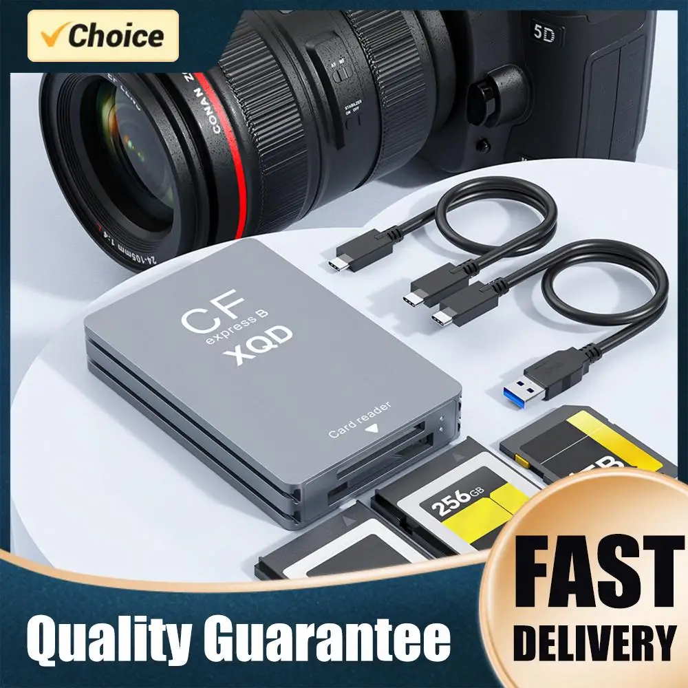 10Gbps CFexpress XQD SD Cards Reader 3-in-1 CFexpress Type B Card Readers Adapter for Professional Filmmakers Content Creators