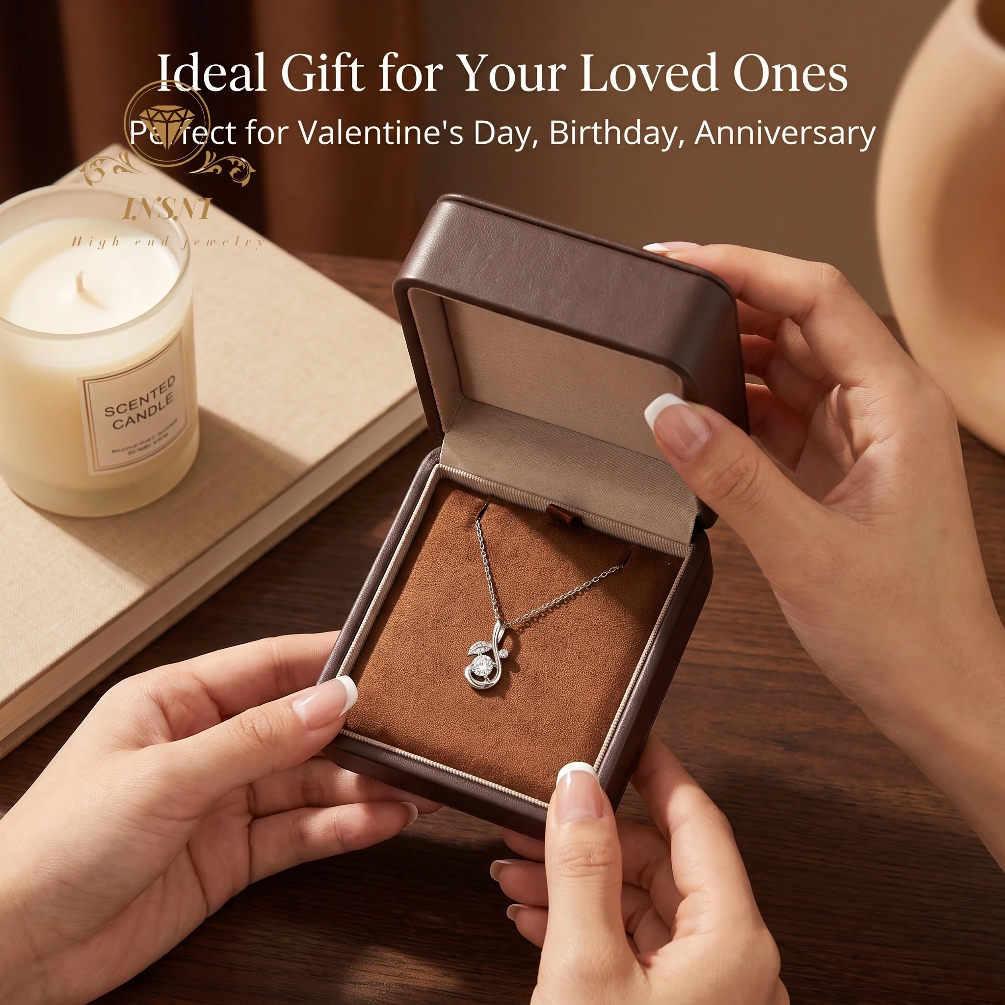 Music note  Necklace Affordable Light Luxury Jewelry Simple Leaf Collarbone Chain Girlfriend Birthday Gift S925 Silver Jewelry
