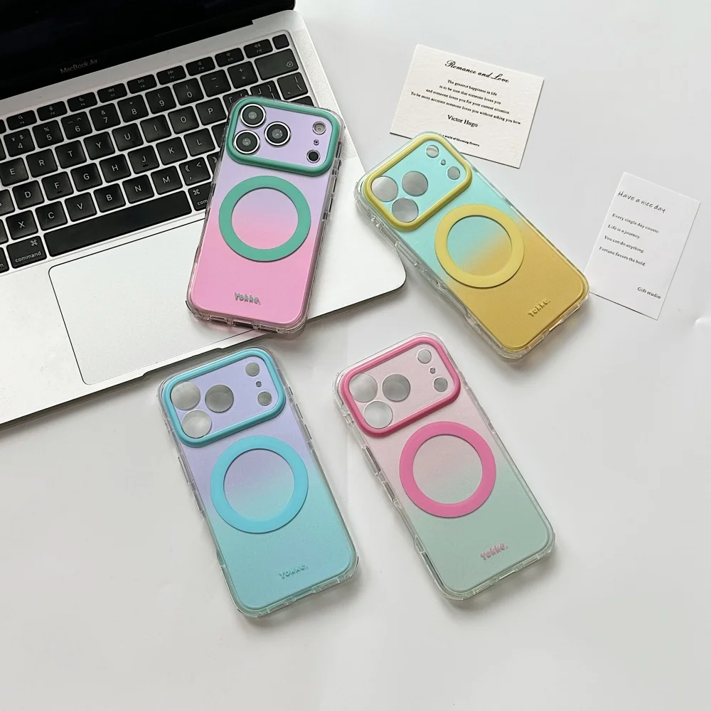 Fashion Candy Color Dazzle for Magsafe Camera Protector Phone Case For iPhone 17 16 15 14 Pro Max 17 16 Pro 15 Shockproof Cover