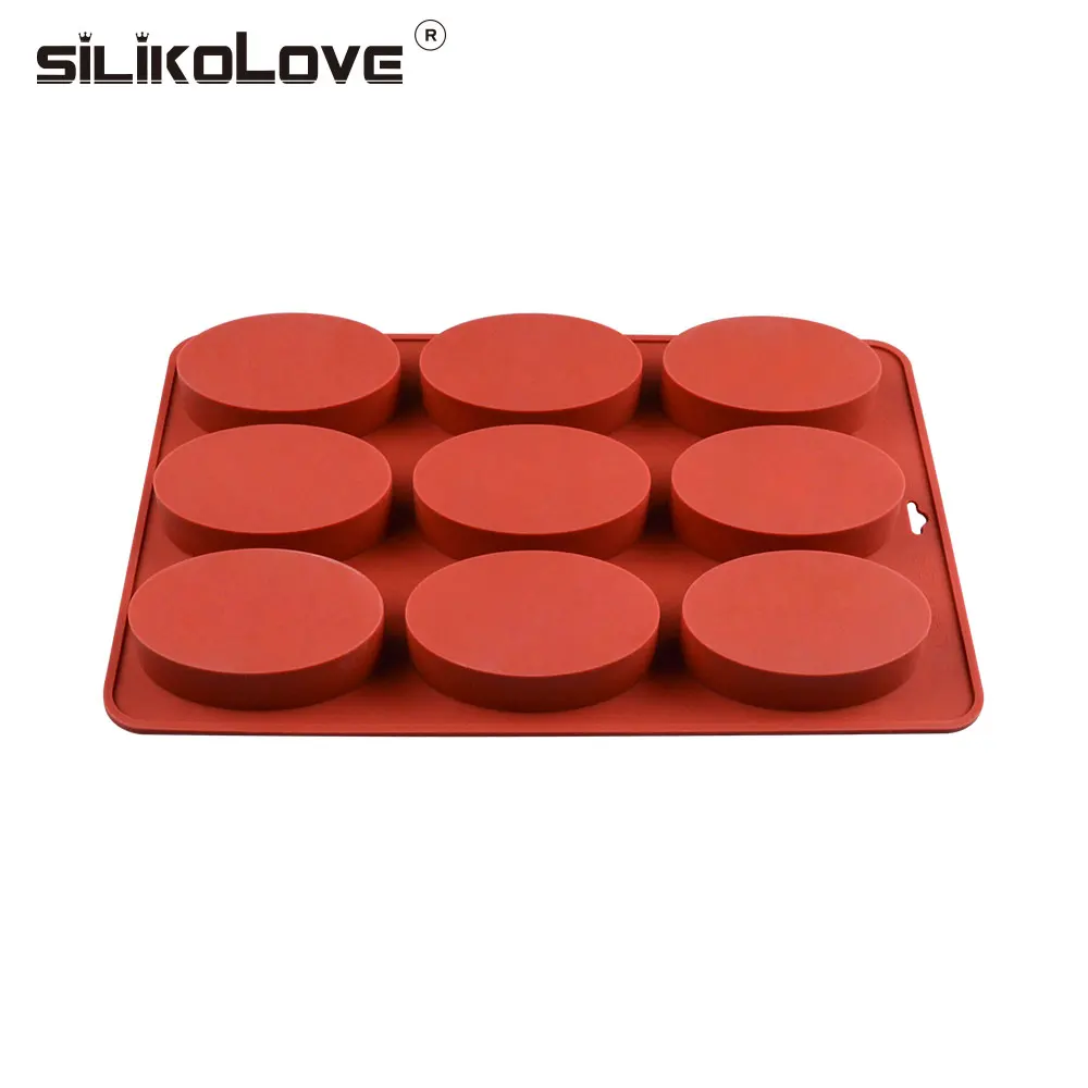 SILIKOLOVE 9 Cavity Oval Soap Mold Silicone Soap Molds For DIY Soap Making