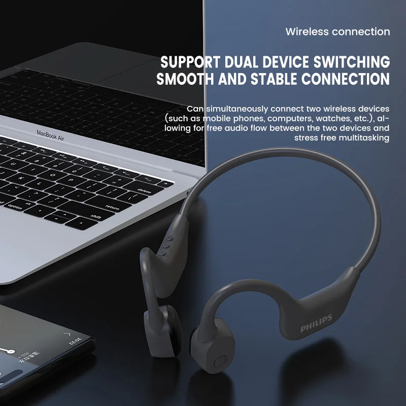 فيليبس TAA6609C سماعة أذن رياضية توصيل العظام مقاومة للماء ومضادة للعرق تدعم مفتاح الجهاز المزدوج لتشغيل ركوب الدراجات #4