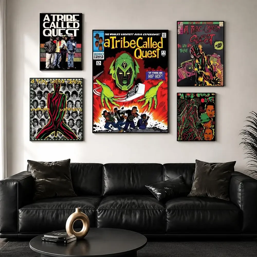 Band Album A T-Tribe C-Called Q-Quest Poster Decorative Wall Art Sticker Mural Print for Bedroom Living Room Hallway Home Decor
