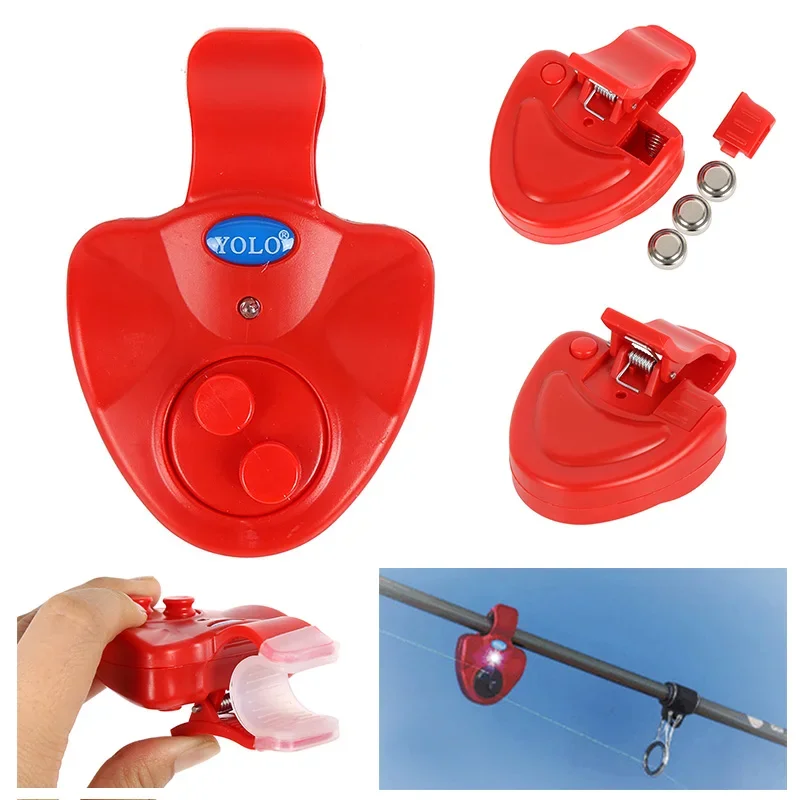 1pc Fishing Alarm Fish Bite Alarm Loud Sound Bell Clip su canna da pesca elettronica LED Light accessori per attrezzatura da pesca