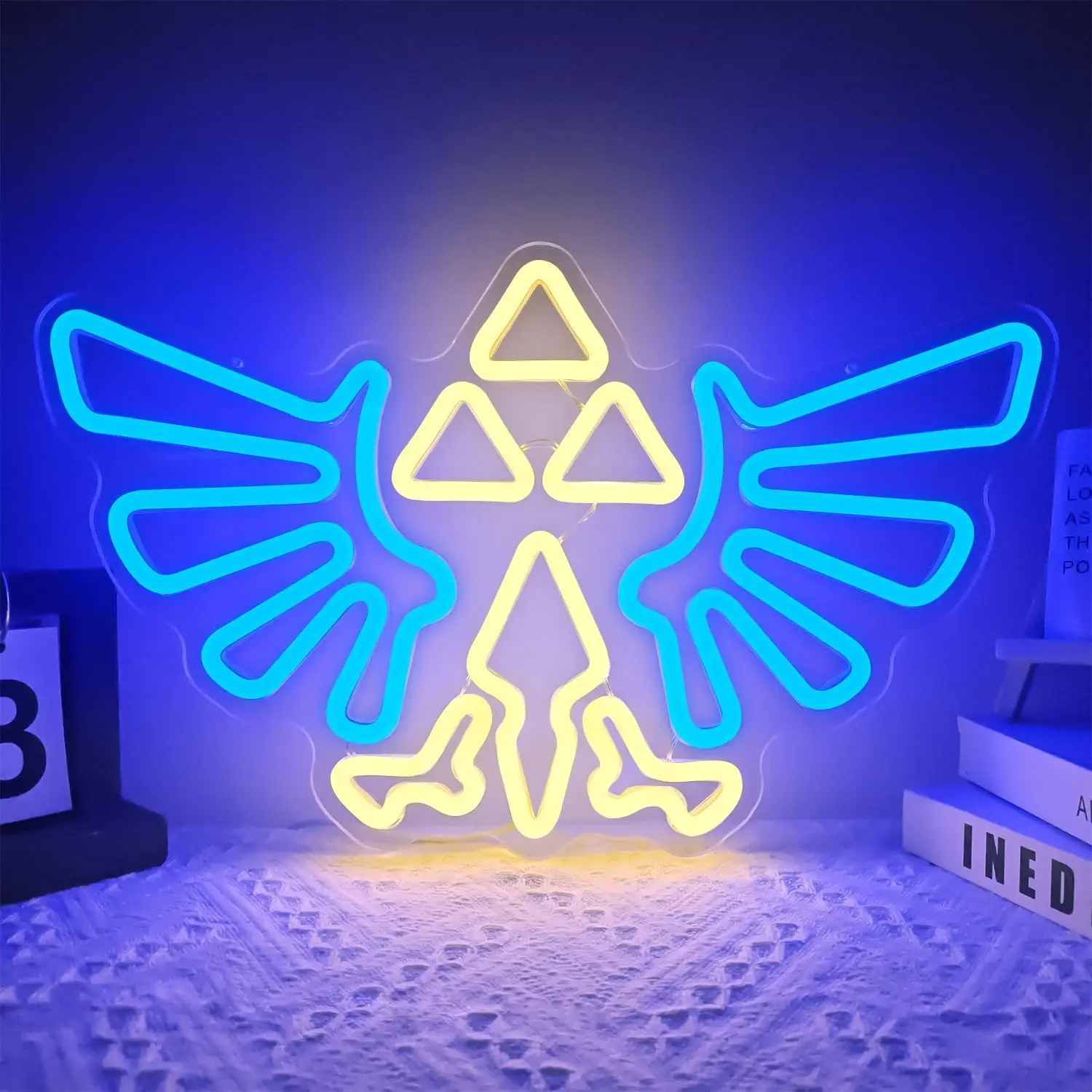 

Neon Wing Wall Light Party Decor,Customizable DIY Neon Light Sign Creative Glowing Wall Ornament for Living Room