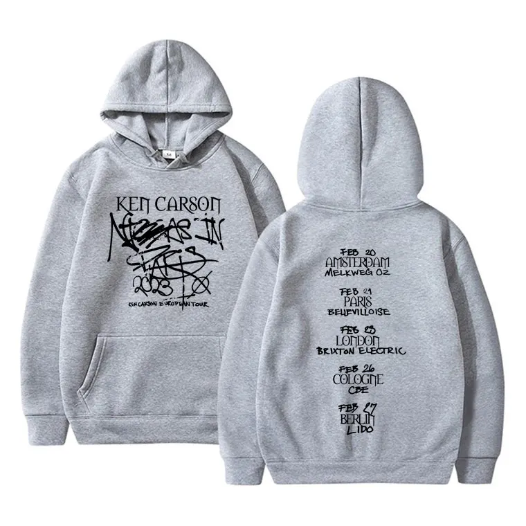 Rapper Ken Carson European Tour Graphic Print Hoodie Men Women's Fashion Hip Hop Rock Streetwear Male Casual Oversized Hoodies