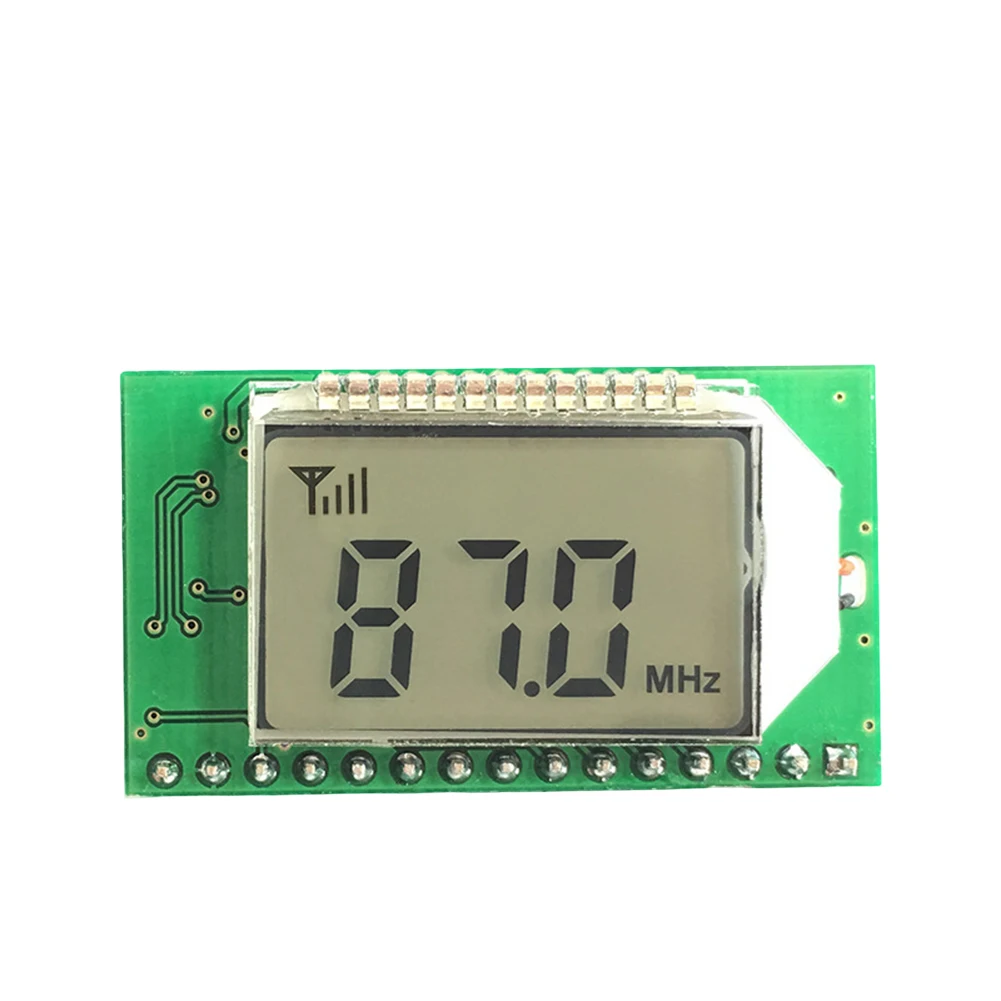 

FM Stereo Digital Radio Wireless Broadcast Receiver Circuit Board Module PCB Board 500mW 3V-5V LCD Display Serial PortAT Control