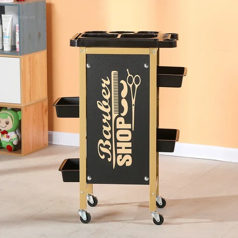 المتداول صالون تجميل عربات صالون الشعر صالون حلاقة بيرم وصبغ أداة الرف لصالون الأثاث الحديد أداة مساعدة عربة #3