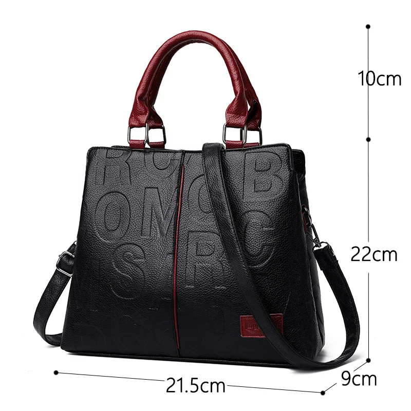 Tote High Quality Leather Women Handbags Luxury Designer Messenger Bag for Women Shoulder Bag letter Crossbody bag Sac a main