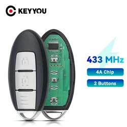 KEYYOU per Nissan Juke Qashqai X-Trail J10 J11 2012-2020 anno Smart Remote Key 433Mhz 2 pulsanti Fit Keyless Entry 4A ID46 Chip