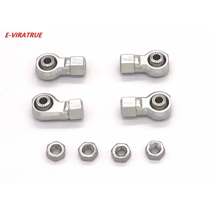 E-VIRATRUE 7075Aluminum Front Steering Rod End For Axial RYFT RBX10 1/10 4pcs