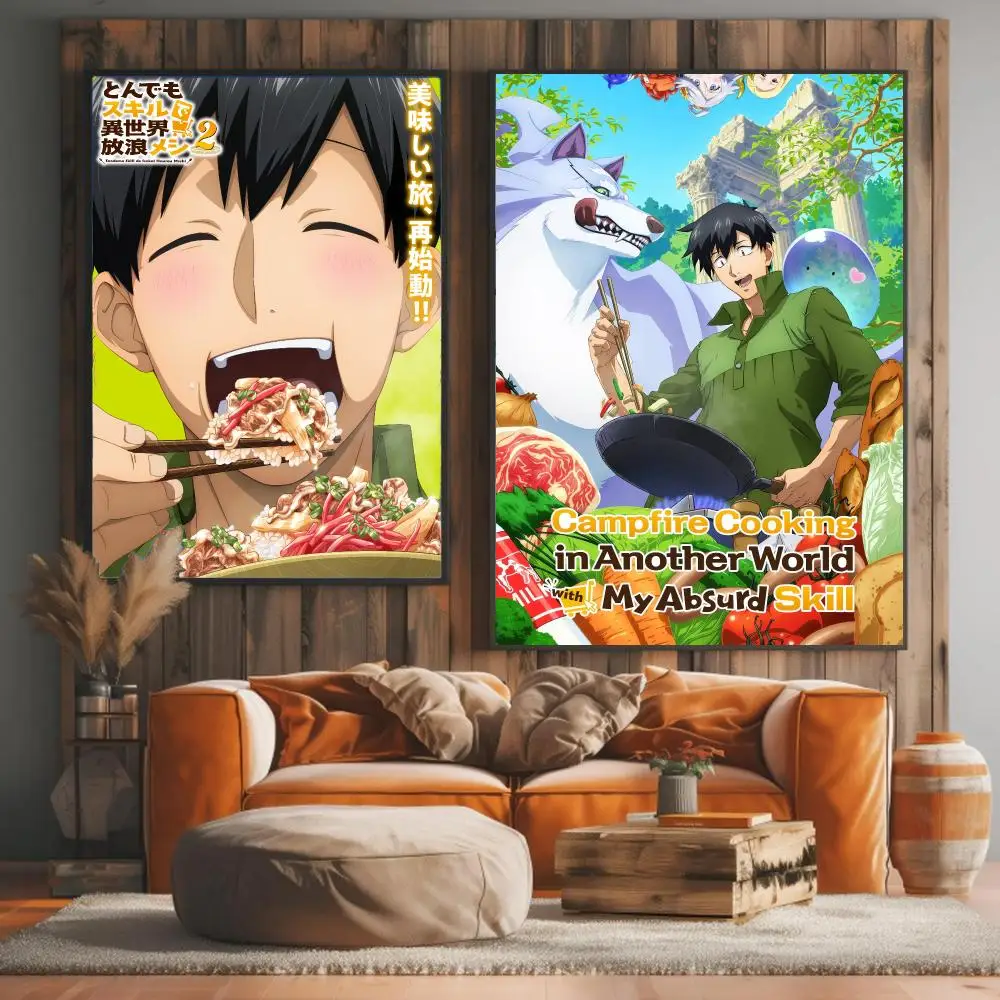 anime C-Campfire Cooking in Another World-D Painting Calligraphy Elegant Botanical Decor for Living Room Modern Interior Design